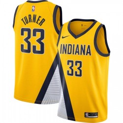 Men's Indiana Pacers Myles Turner #33 Nike Gold Finished Swingman Jersey - Statement Edition Men's Indiana Pacers Myles Turner #33 Nike Gold Finished Swingman Jersey - Statement Edition