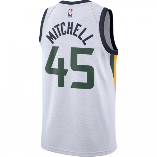 Men's Utah Jazz Donovan Mitchell #45 Nike White Swingman Jersey - Association Edition