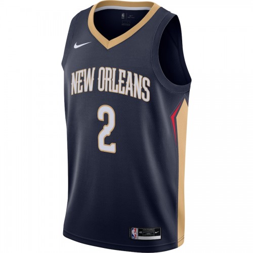 Men's New Orleans Pelicans Lonzo Ball #2 Nike Navy 2020/21 Swingman Jersey - Icon Edition