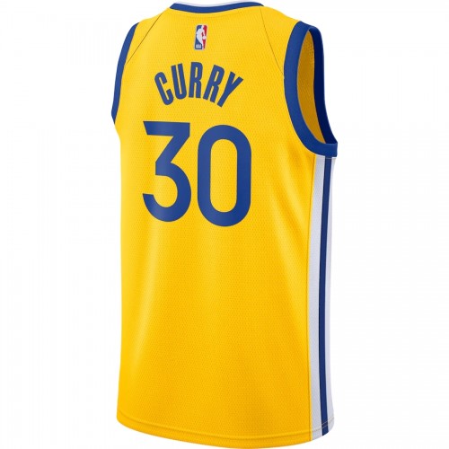 Men's Golden State Warriors Stephen Curry #30 Nike Gold Finished Swingman Jersey - Statement Edition