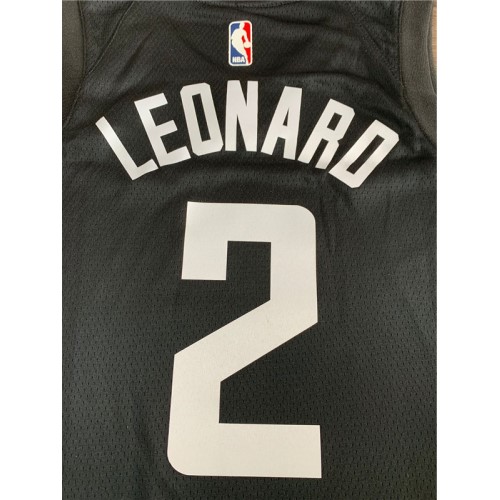 Men's LA Clippers Kawhi Leonard #2 Black Swingman Jersey - Statement Edition