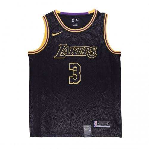 Men's Los Angeles Lakers Anthony Davis #3 Black Swingman Jersey - City Edition