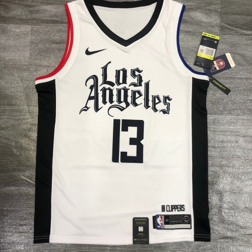 Men's LA Clippers Paul George #13 Nike White 2020/21 Swingman Player Jersey – City Edition