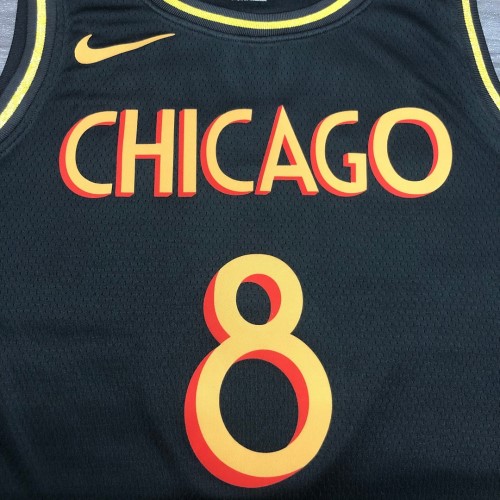 Men's Chicago Bulls Zach LaVine #8 Nike Black 2020/21 Swingman Jersey - City Edition