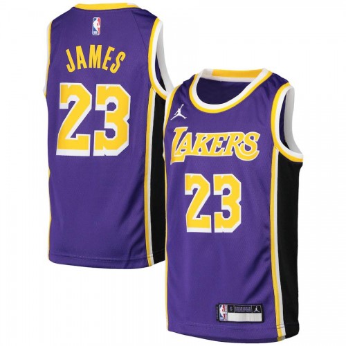 Men's Los Angeles Lakers LeBron James #23 Jordan Purple 20/21 Swingman Jersey - Statement Edition