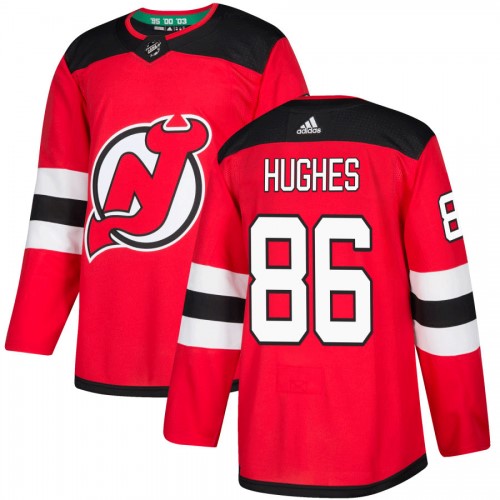 Men's New Jersey Devils Jack Hughes #86 Red Authentic Jersey