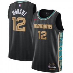 Men's Memphis Grizzlies Ja Morant #12 Nike Black 2020/21 Swingman Jersey - City Edition Men's Memphis Grizzlies Ja Morant #12 Nike Black 2020/21 Swingman Jersey - City Edition
