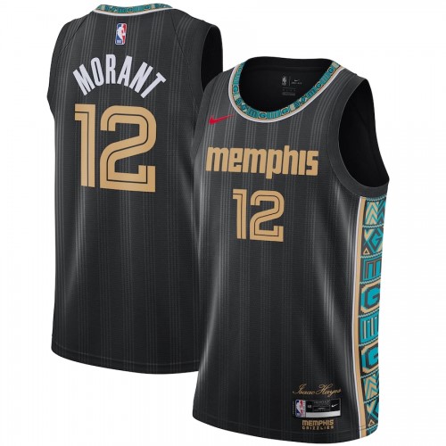 Men's Memphis Grizzlies Ja Morant #12 Nike Black 2020/21 Swingman Jersey - City Edition