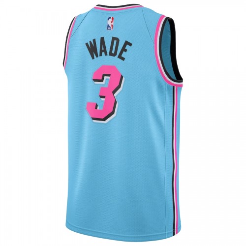 Men's Miami Heat Dwyane Wade #3 Nike Blue 2019/20 Finished Swingman Jersey - City Edition