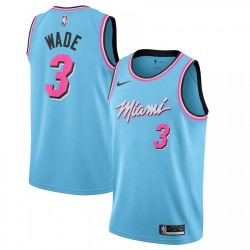 Men's Miami Heat Dwyane Wade #3 Nike Blue 2019/20 Finished Swingman Jersey - City Edition Men's Miami Heat Dwyane Wade #3 Nike Blue 2019/20 Finished Swingman Jersey - City Edition