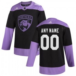 Men's Florida Panthers adidas Black Hockey Fights Cancer Custom Practice Jersey Men's Florida Panthers adidas Black Hockey Fights Cancer Custom Practice Jersey