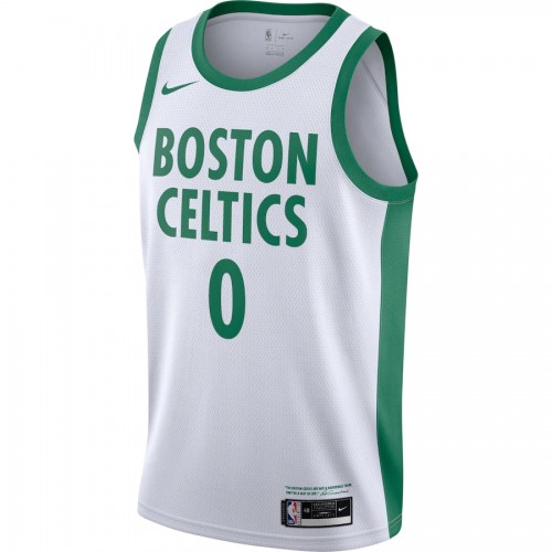 Men's Boston Celtics Jayson Tatum #0 Nike White 2020/21 Swingman Player Jersey – City Edition