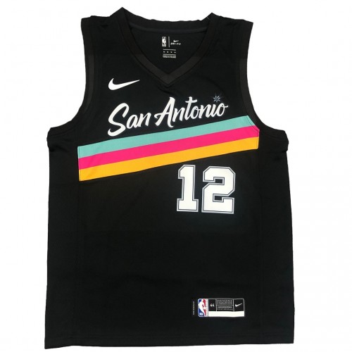 Men's San Antonio Spurs Lamarcus Aldridge #12 Nike Black 20/21 Swingman Jersey - City Edition