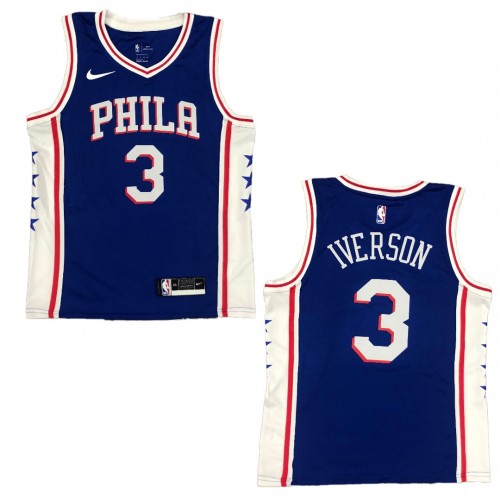 Men's Philadelphia 76ers Allen Iverson #3 Nike Royal Swingman Jersey - Icon Edition