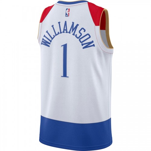 Men's New Orleans Pelicans Zion Williamson #1 Nike White 2020/21 Swingman Jersey - City Edition