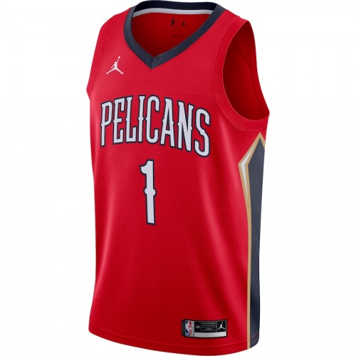 Men's New Orleans Pelicans Zion Williamson #1 Jordan Red 20/21 Jersey-Statement Edition