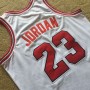 Men's Chicago Bulls Michael Jordan #23 Throwback Mitchell & Ness White 1984-85 Hardwood Classics Player Jersey