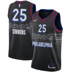 Men's Philadelphia 76ers Ben Simmons #25 Nike Black 2020/21 Swingman Player Jersey–City Edition Men's Philadelphia 76ers Ben Simmons #25 Nike Black 2020/21 Swingman Player Jersey–City Edition