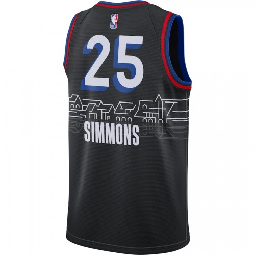 Men's Philadelphia 76ers Ben Simmons #25 Nike Black 2020/21 Swingman Player Jersey–City Edition