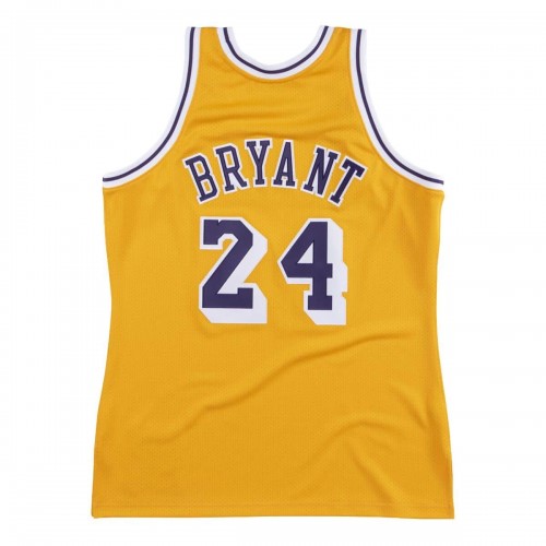 Men's Los Angeles Lakers Kobe Bryant #24 Throwback Mitchell & Ness Yellow 2007-08 Hardwood Classics Jersey