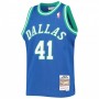 Men's Dallas Mavericks Dirk Nowitzki #41 Throwback Mitchell & Ness Blue 1998-99 Hardwood Classics Jersey