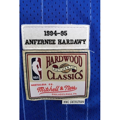 Men's Orlando Magic Anfernee Hardaway #1 Throwback Mitchell & Ness Blue 94-95 Hardwood Classics Jersey
