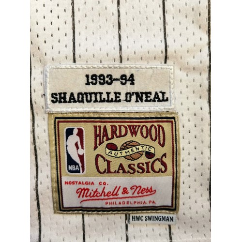 Men's Orlando Magic Shaquille O'Neal #32 Throwback Mitchell & Ness White 93-94 Hardwood Classics Jersey
