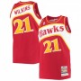 Men's Atlanta Hawks Dominique Wilkins #21 Throwback Mitchell & Ness Red 86-87 Hardwood Classics Player Jersey