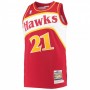 Men's Atlanta Hawks Dominique Wilkins #21 Throwback Mitchell & Ness Red 86-87 Hardwood Classics Player Jersey
