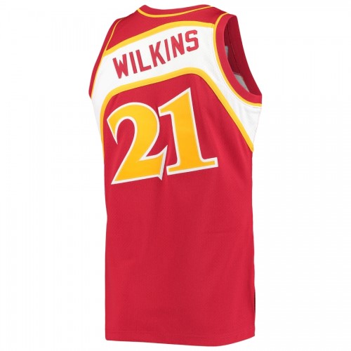 Men's Atlanta Hawks Dominique Wilkins #21 Throwback Mitchell & Ness Red 86-87 Hardwood Classics Player Jersey