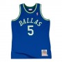 Men's Dallas Mavericks Jason Kidd #5 Throwback Mitchell & Ness Blue 1994-95 Hardwood Classics Jersey