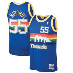 Men's Denver Nuggets Dikembe Mutombo #55 Blue 91-92 Hardwood Classics Swingman Jersey Men's Denver Nuggets Dikembe Mutombo #55 Blue 91-92 Hardwood Classics Swingman Jersey