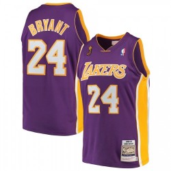 Men's Los Angeles Lakers Road Final Kobe Bryant #24 Throwback Purple 08-09 Hardwood Jersey