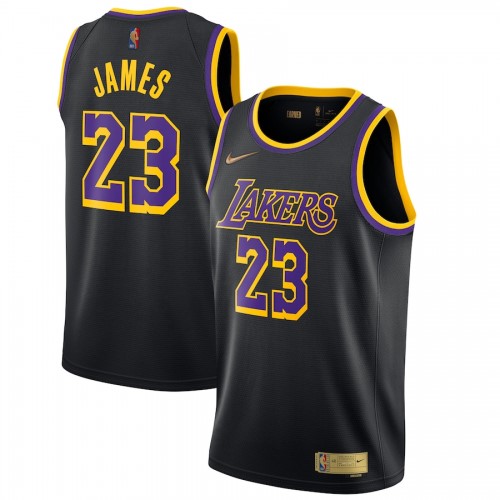 Men's Los Angeles Lakers LeBron James #23 Nike Black 2020/21 Swingman Player Jersey – Earned Edition