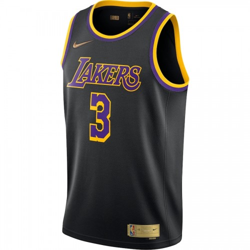 Men's Los Angeles Lakers Anthony Davis #3 Nike Black 2020/21 Swingman Player Jersey – Earned Edition
