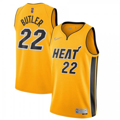 Men's Miami Heat Jimmy Butler #22 Nike Yellow 20/21 Swingman Jersey - Earned Edition