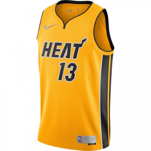 Men's Miami Heat Bam Adebayo #13 Nike Yellow 20/21 Swingman Jersey - Earned Edition