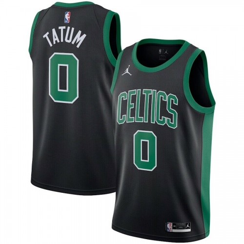 Men's Boston Celtics Jayson Tatum #0 Jordan Brand Black 2020/21 Swingman Jersey - Statement Edition