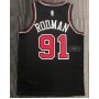 Men's Chicago Bulls Dennis Rodman #91 Nike Black Swingman Jersey - Statement Edition