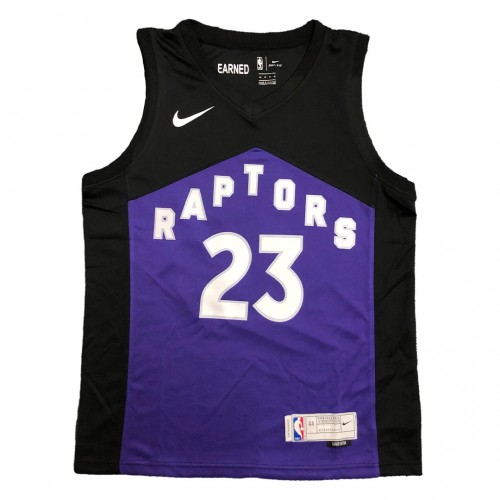 Men's Toronto Raptors Fred VanVleet #23 Nike Black&Purple 2021 Swingman Jersey - Earned Edition