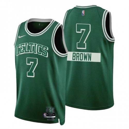 Men's Boston Celtics Jaylen Brown #7 Nike Green 2021/22 Swingman Jersey - City Edition