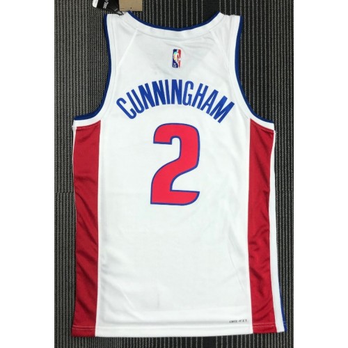 Men's Detroit Pistons Cade Cunningham #2 Nike White 2021/22 Swingman NBA Jersey - Icon Edition