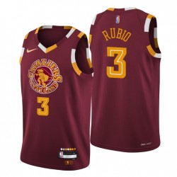 Men's Cleveland Cavaliers Ricky Rubio #3 Nike Wine 2021/22 Swingman NBA Jersey - City Edition Men's Cleveland Cavaliers Ricky Rubio #3 Nike Wine 2021/22 Swingman NBA Jersey - City Edition