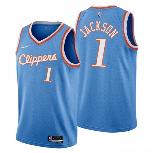 Men's Los Angeles Clippers Reggie Jackson #1 Nike Blue 2021 Swingman NBA Jersey - City Edition