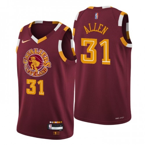 Men's Cleveland Cavaliers Jarrett Allen #31 Nike Wine 2021/22 Swingman NBA Jersey - City Edition
