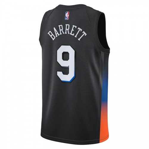 Men's New York Knicks RJ Barrett #9 Nike Black 2020/21 Swingman Jersey - City Edition
