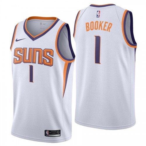 Men's Phoenix Suns Devin Booker #1 Nike White 2019/20 Swingman Jersey - Association Edition