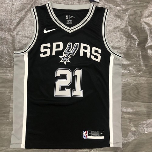 Men's San Antonio Spurs Tim Duncan #21 Nike Black 2020/21 Swingman Jersey - Icon Edition