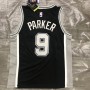 Men's San Antonio Spurs Tony Parker #9 Nike Black 2020/21 Swingman Jersey - Icon Edition