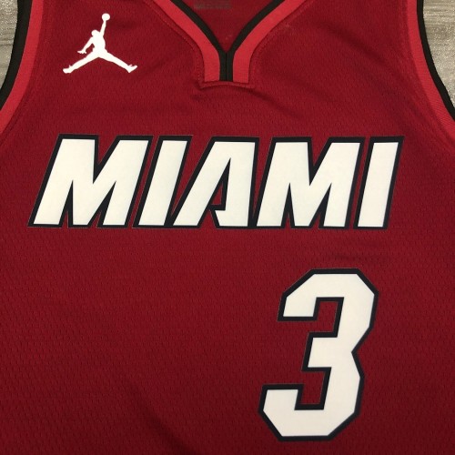 Men's Miami Heat Dwyane Wade #3 Jordan Red 20/21 Swingman Player Jersey - Statement Edition